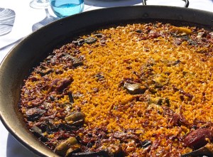 Paella with Duck Mushrooms Artichokes Marina Beach Valencia