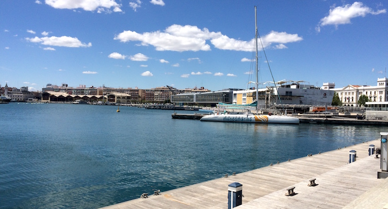 boat in marina port of valencia spain