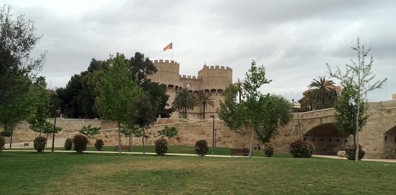 Torres Serrans Turia gardens valencia spain