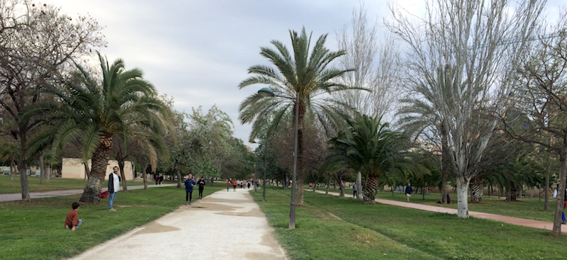 Valencia spain Turia gardens paths