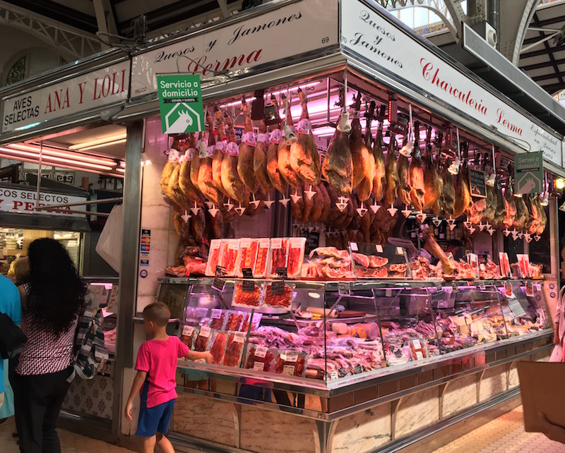 jamon ham valencia spain market