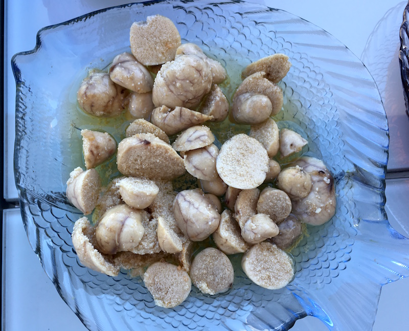 Plate of hake roe conserva