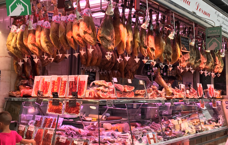 jamon at Mercado Central Valencia Spain
