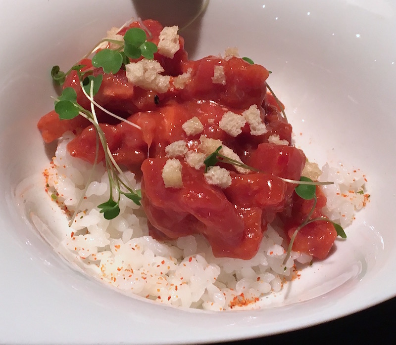 Spicy red tuna tartare Canalla Bistro Valencia