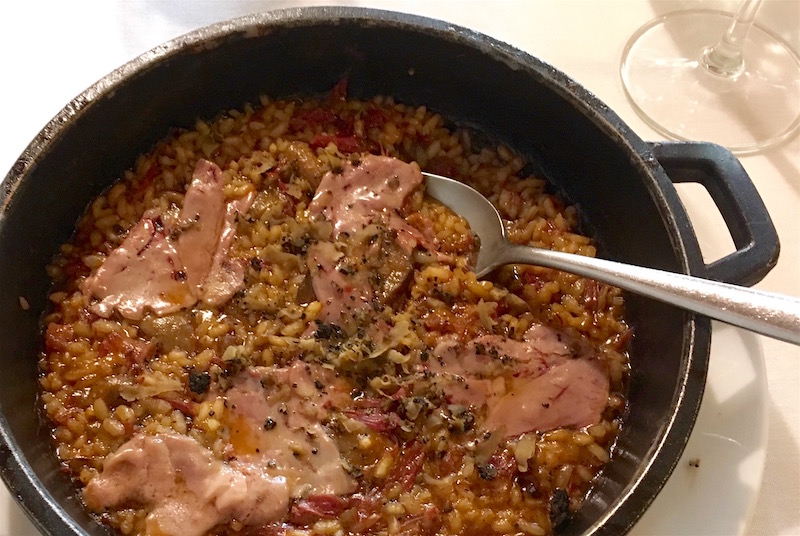 Creamy rice duck mushroom foie Canela y Clava