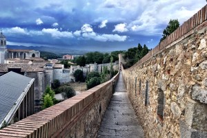 Girona Spain Passeig Muralla city wall
