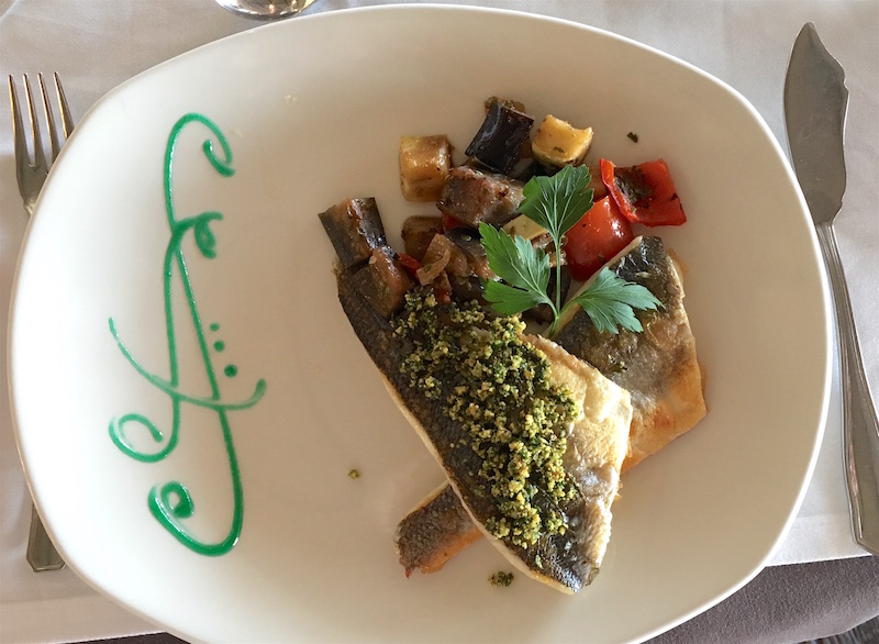 lubina plancha grilled sea bass El Mirador de Sagunto