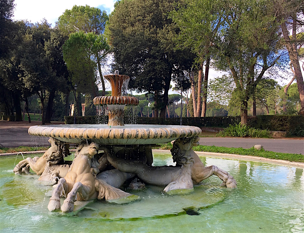Fountain Villa Borghese Garden Rome Italy