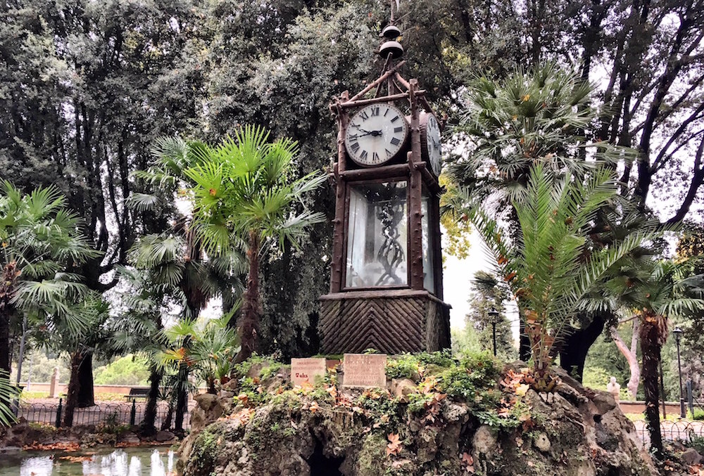 hydrochronometer water clock Borghese gardens