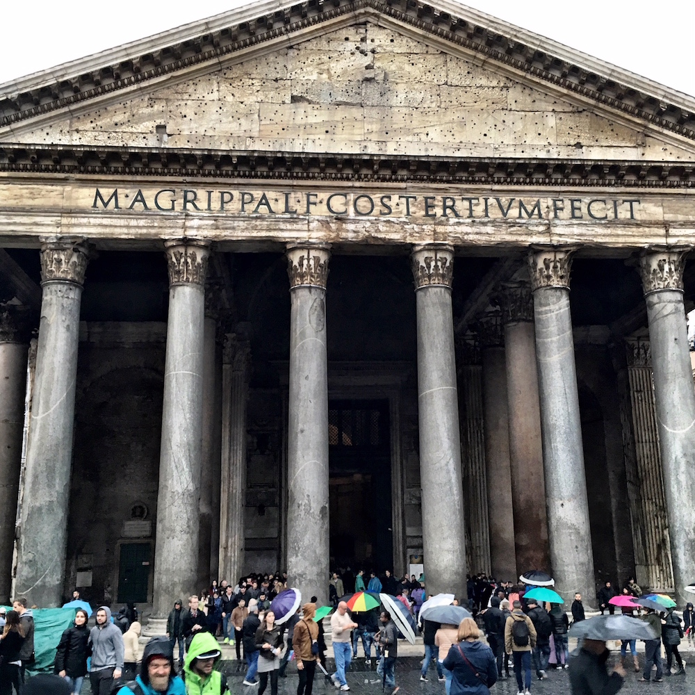Pantheon rainy day Rome Italy