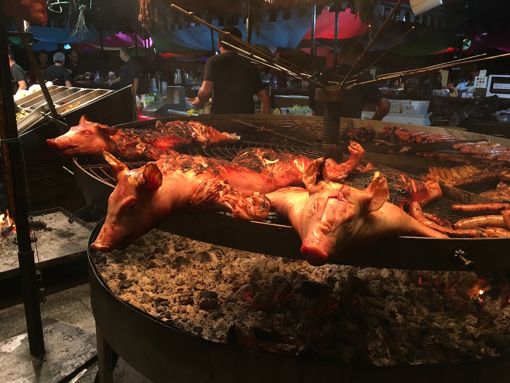 grilled cochinillo medieval market Spain
