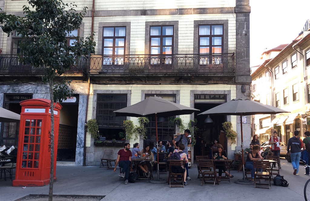 cafe candelabro corner patio porto portugal
