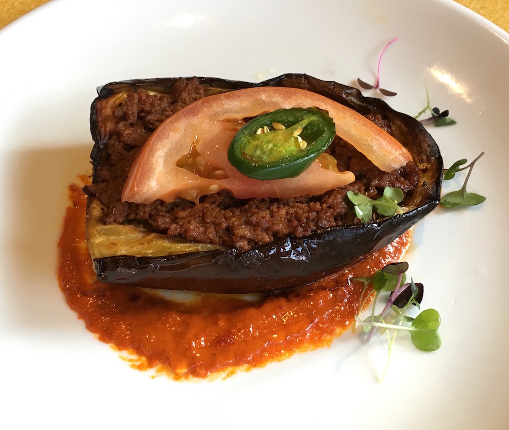 eggplant stuffed with beef tomato sauce