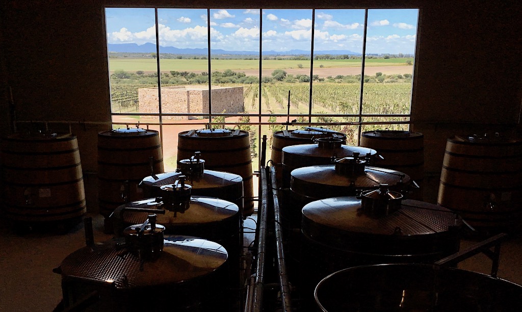 Tres Raices winery fermentation tanks