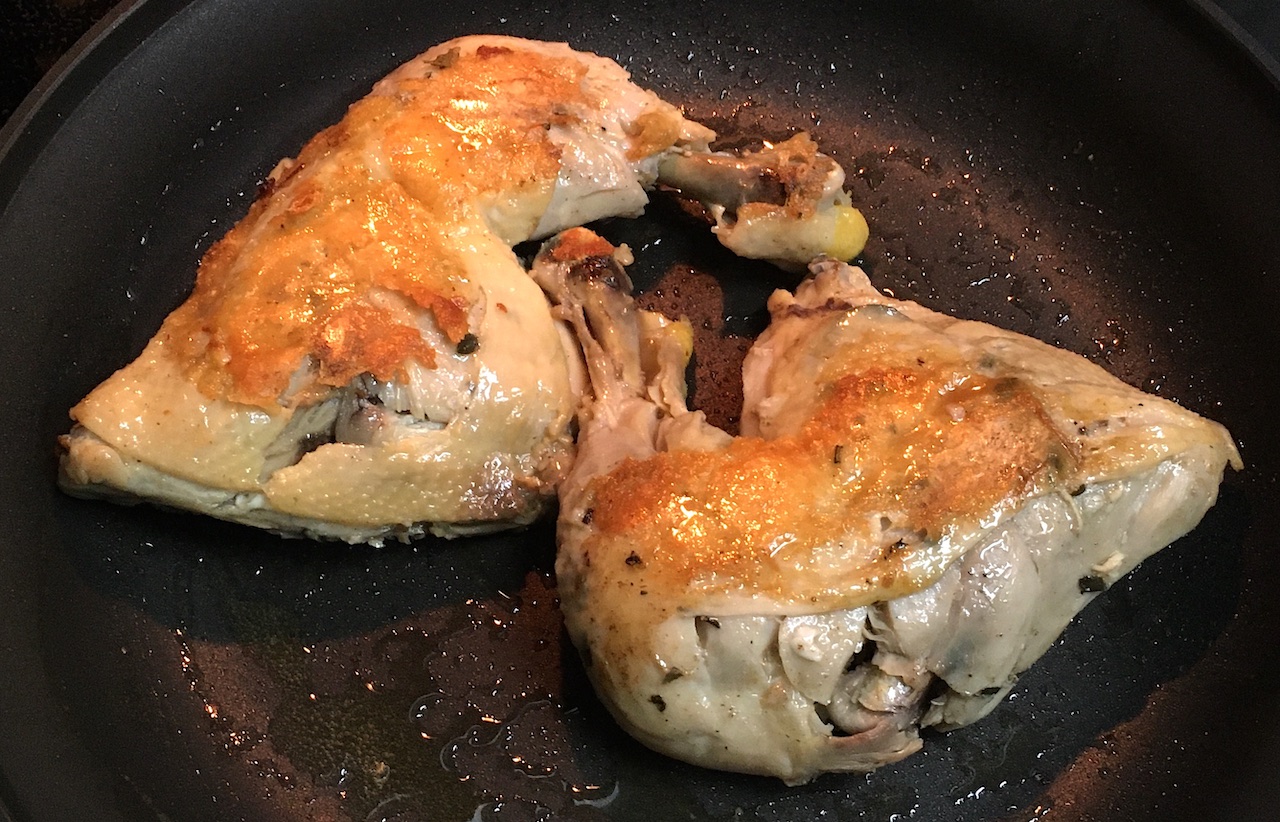 seared chicken confit